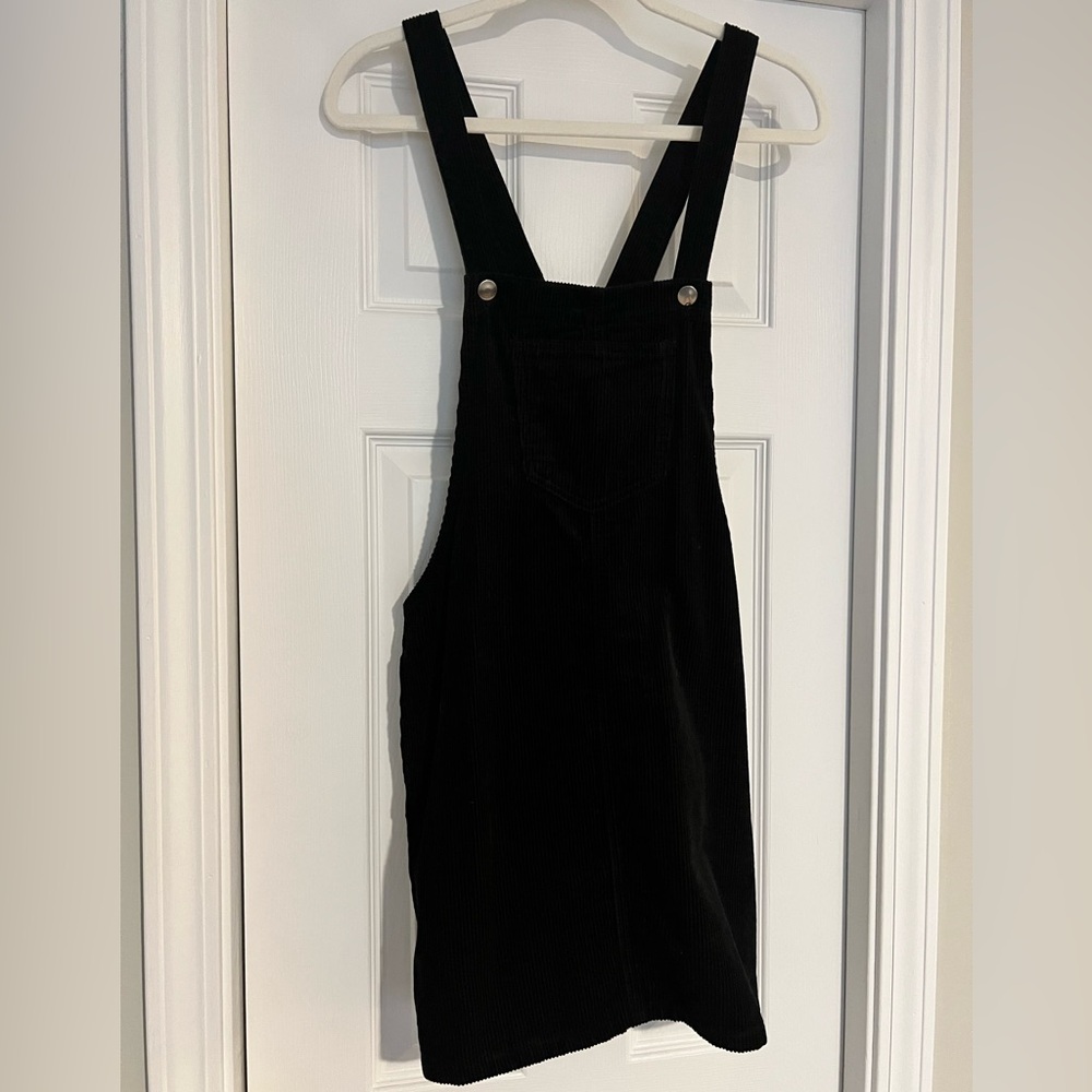 Forever21 Black Corduroy Overall Dress